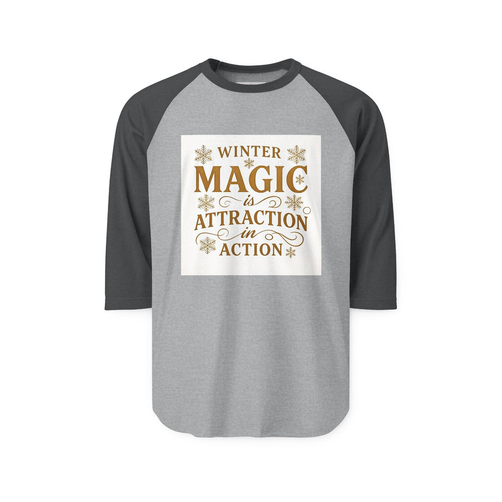 Winter Magic Raglan Shirt | Cozy Unisex Tee for Holiday Cheer, Gift for Christmas, Winter Wonderland Shirt, Casual Wear, Seasonal Apparel