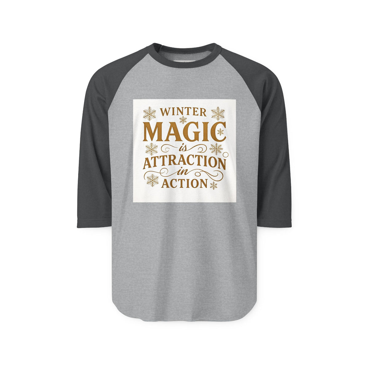 Winter Magic Raglan Shirt | Cozy Unisex Tee for Holiday Cheer, Gift for Christmas, Winter Wonderland Shirt, Casual Wear, Seasonal Apparel