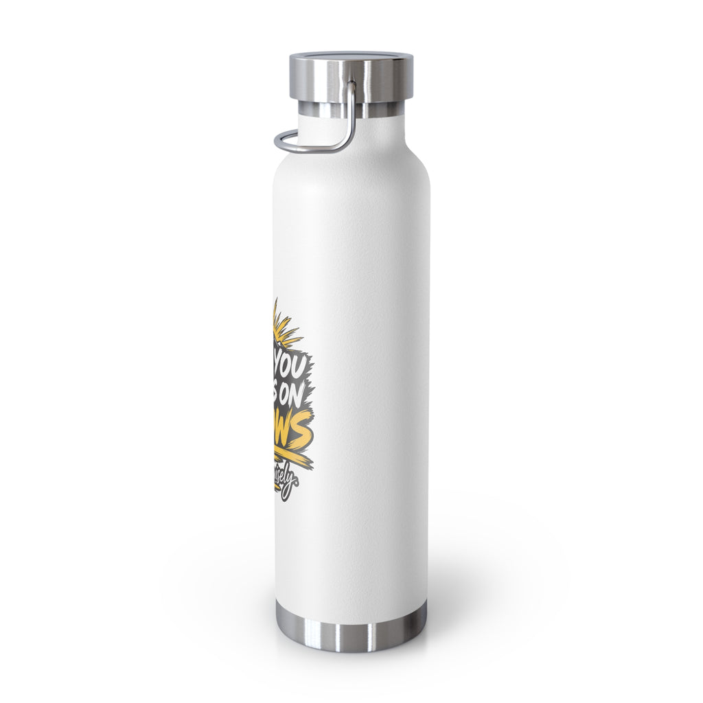 22oz Insulated Water Bottle — "What You Focus On Grows" Motivational Design