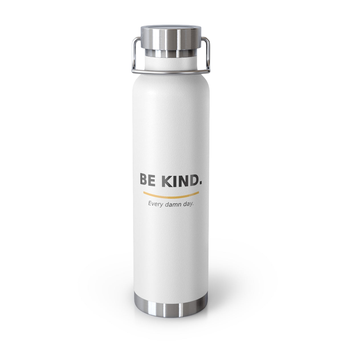 22oz Insulated Water Bottle — “Be Kind. Every damn day.” Motivational Stainless Steel Bottle