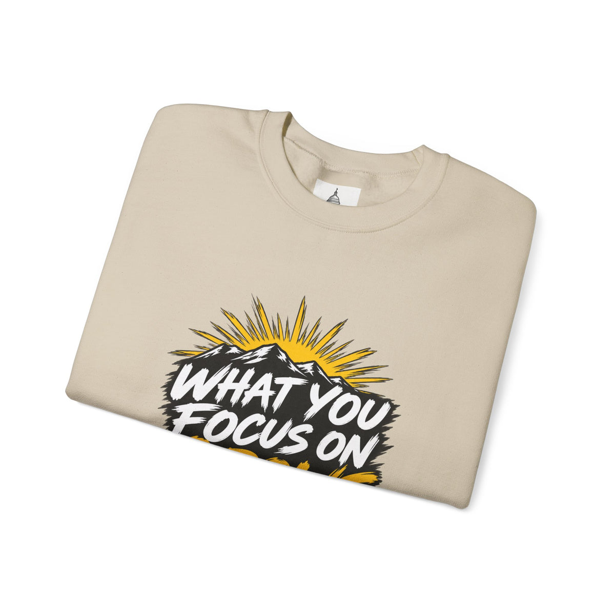 What You Focus On Grows Crewneck Sweatshirt — Motivational Graphic Pullover