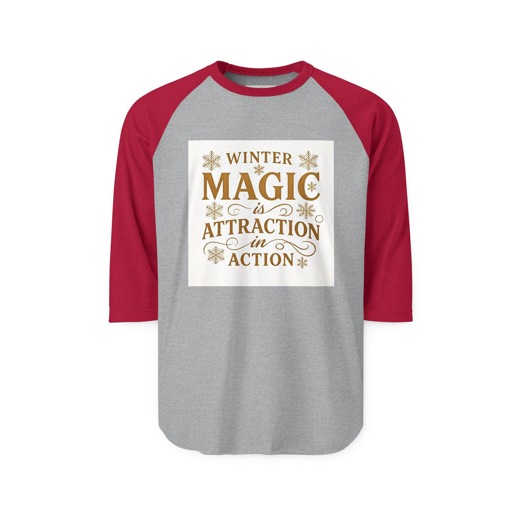 Winter Magic Raglan Shirt | Cozy Unisex Tee for Holiday Cheer, Gift for Christmas, Winter Wonderland Shirt, Casual Wear, Seasonal Apparel