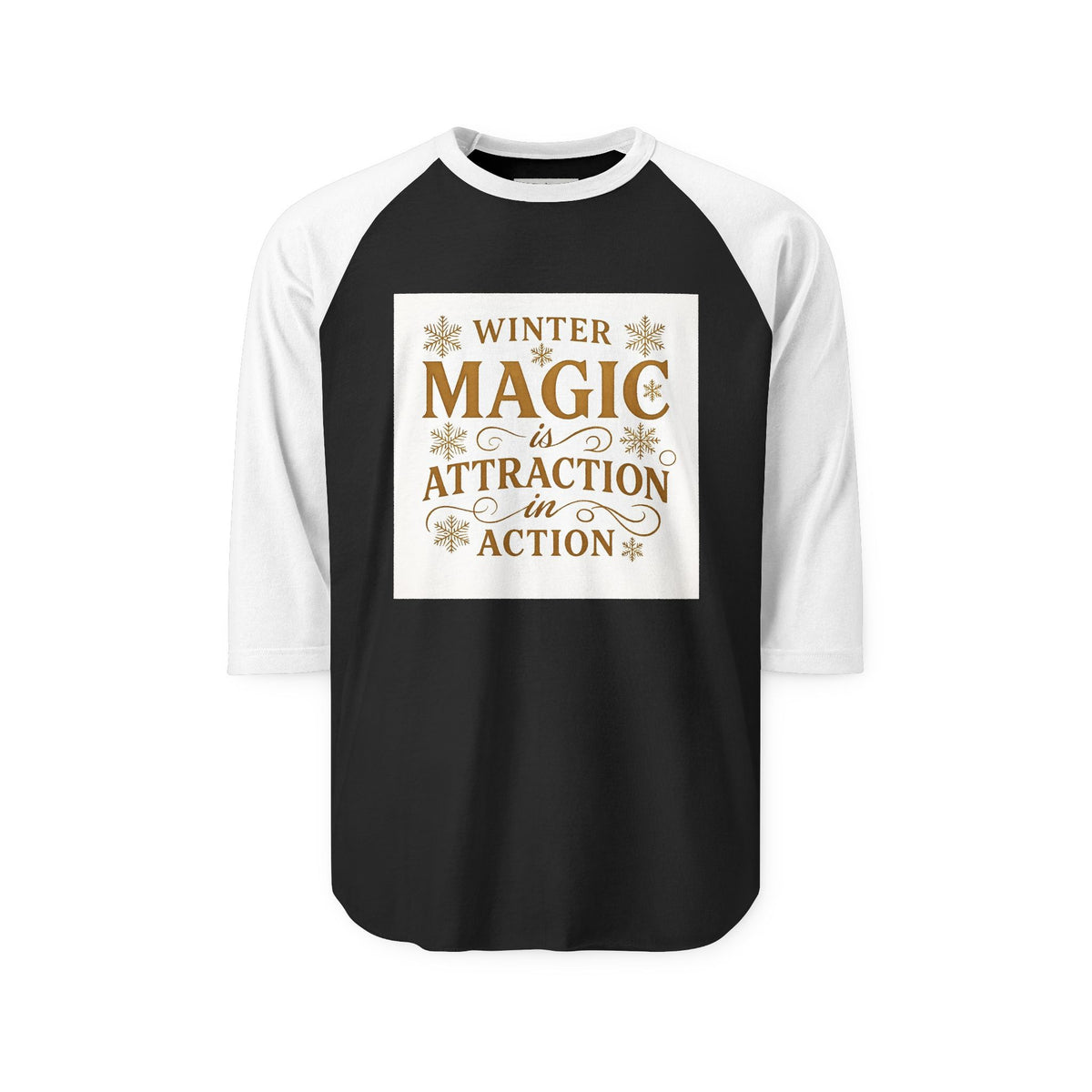 Winter Magic Raglan Shirt | Cozy Unisex Tee for Holiday Cheer, Gift for Christmas, Winter Wonderland Shirt, Casual Wear, Seasonal Apparel