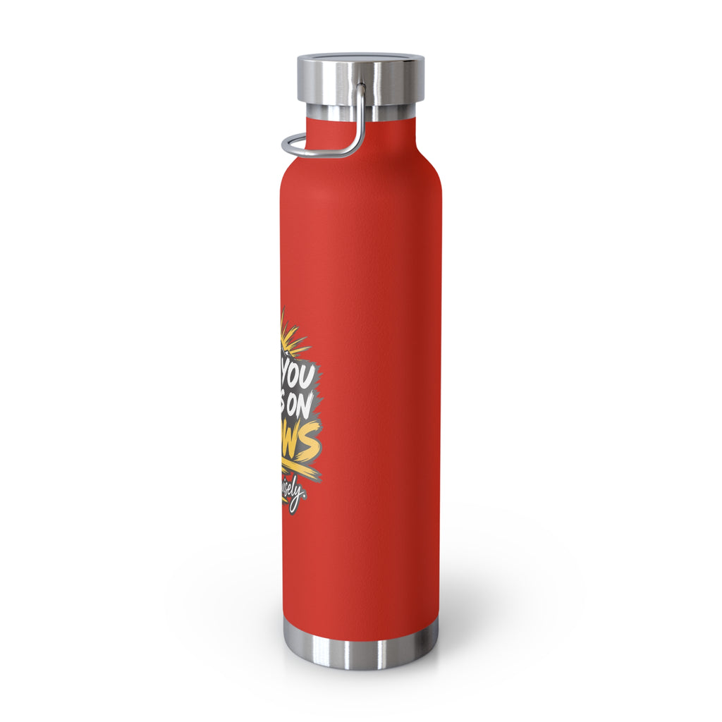 Insulated Water Bottle — “What You Focus On Grows” Motivational 22oz Copper Vacuum Bottle