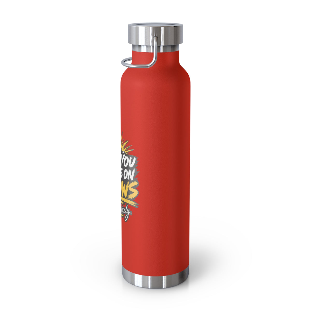 Insulated Water Bottle — “What You Focus On Grows” Motivational 22oz Copper Vacuum Bottle