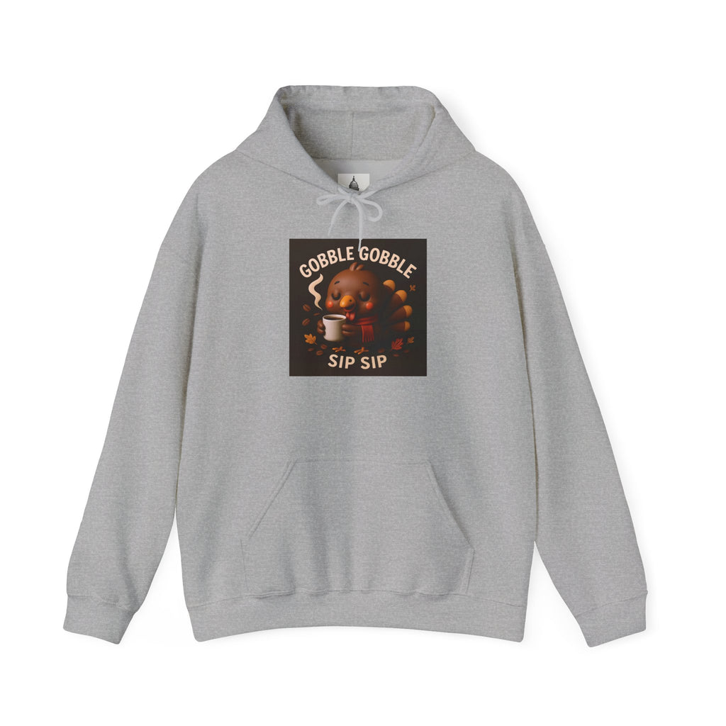 Thanksgiving Gobble Sip Sweatshirt | Cozy Fall Hoodie, Pumpkin Spice, Unisex Sweatshirt, Holiday Apparel, Gift for Him/Her