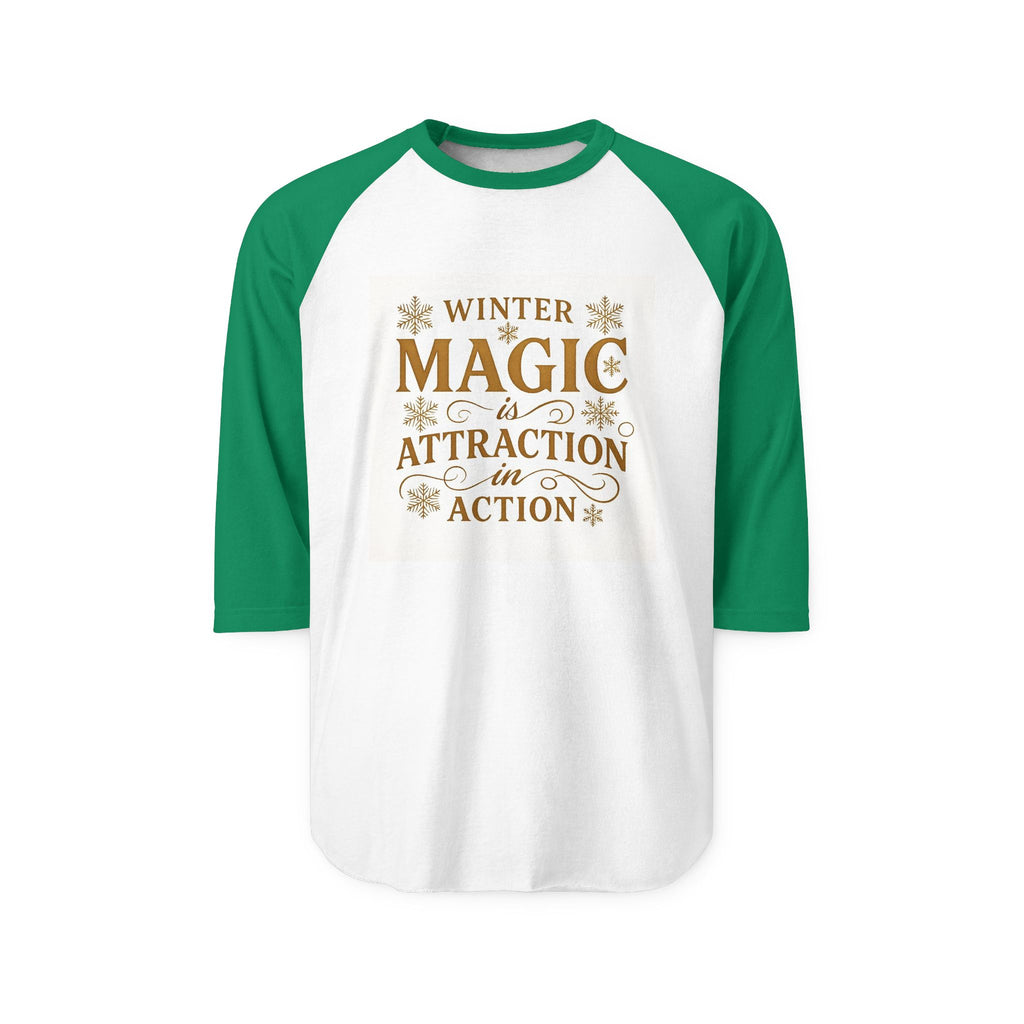 Winter Magic Raglan Shirt | Cozy Unisex Tee for Holiday Cheer, Gift for Christmas, Winter Wonderland Shirt, Casual Wear, Seasonal Apparel