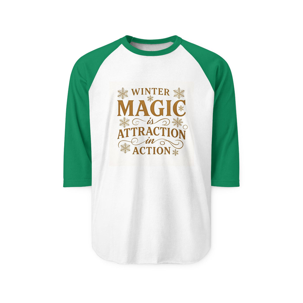 Winter Magic Raglan Shirt | Cozy Unisex Tee for Holiday Cheer, Gift for Christmas, Winter Wonderland Shirt, Casual Wear, Seasonal Apparel
