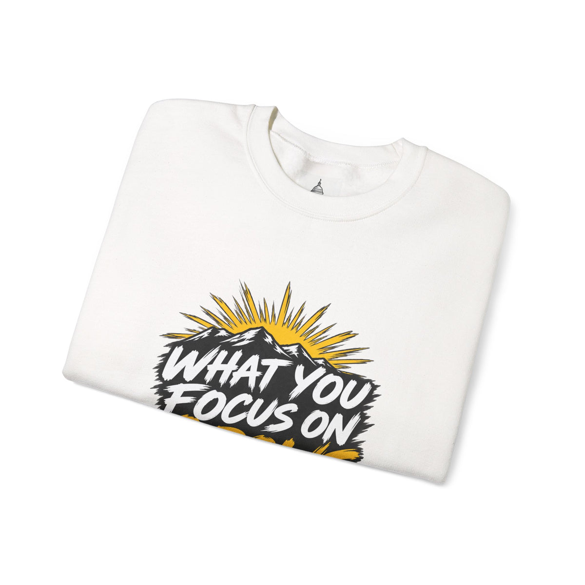 What You Focus On Grows Crewneck Sweatshirt — Motivational Graphic Pullover
