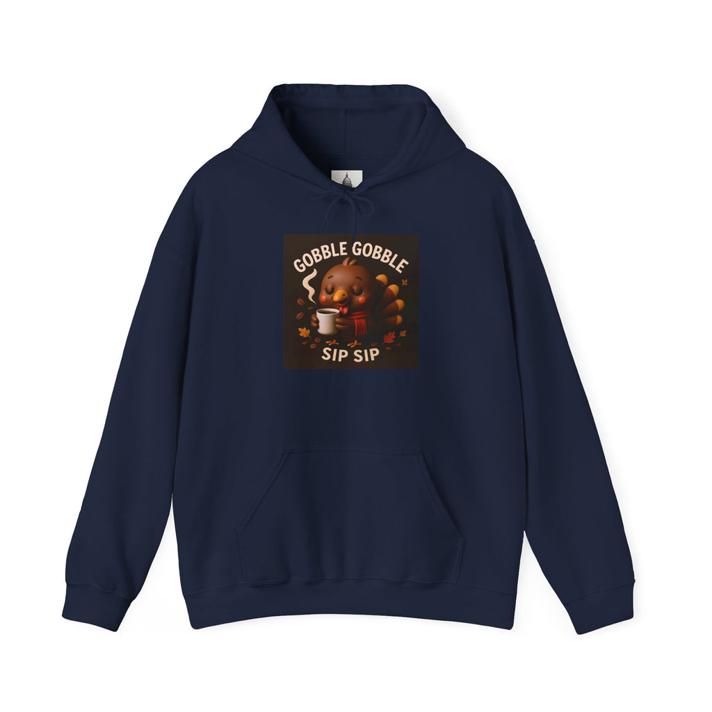 Thanksgiving Gobble Sip Sweatshirt | Cozy Fall Hoodie, Pumpkin Spice, Unisex Sweatshirt, Holiday Apparel, Gift for Him/Her
