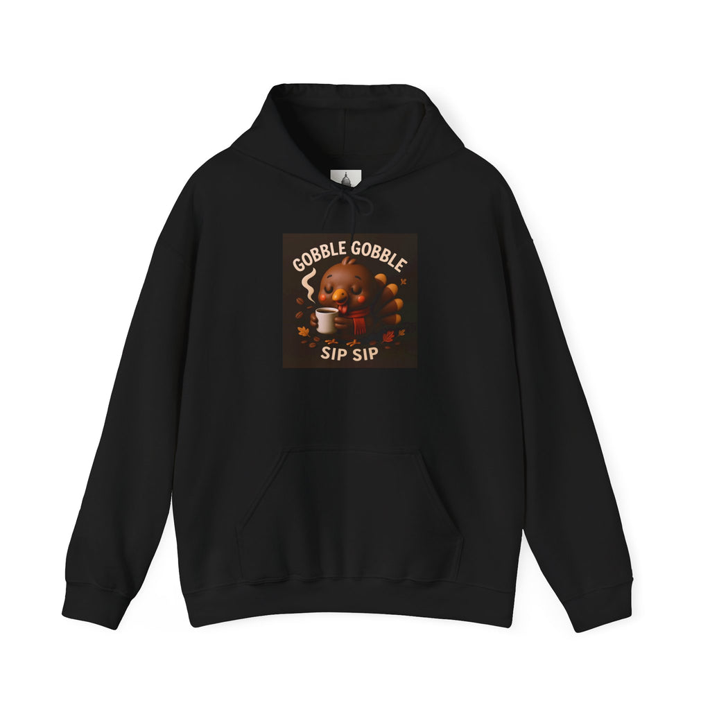 Thanksgiving Gobble Sip Sweatshirt | Cozy Fall Hoodie, Pumpkin Spice, Unisex Sweatshirt, Holiday Apparel, Gift for Him/Her