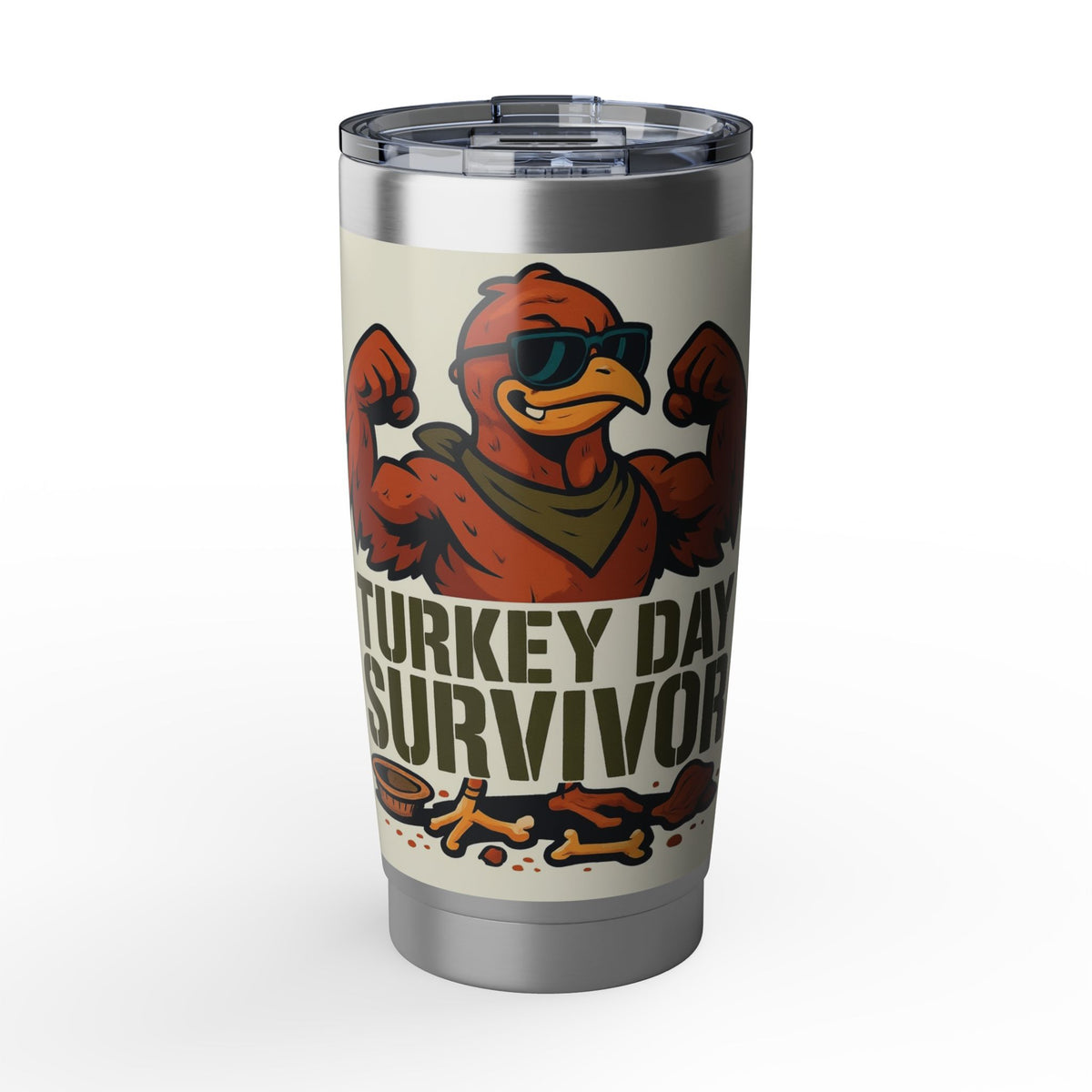 Turkey Day Survivor Tumbler - Vacay Vibes, Holiday Travel Mug, Thanksgiving Gift, Travel Cup, Runner's Hydration